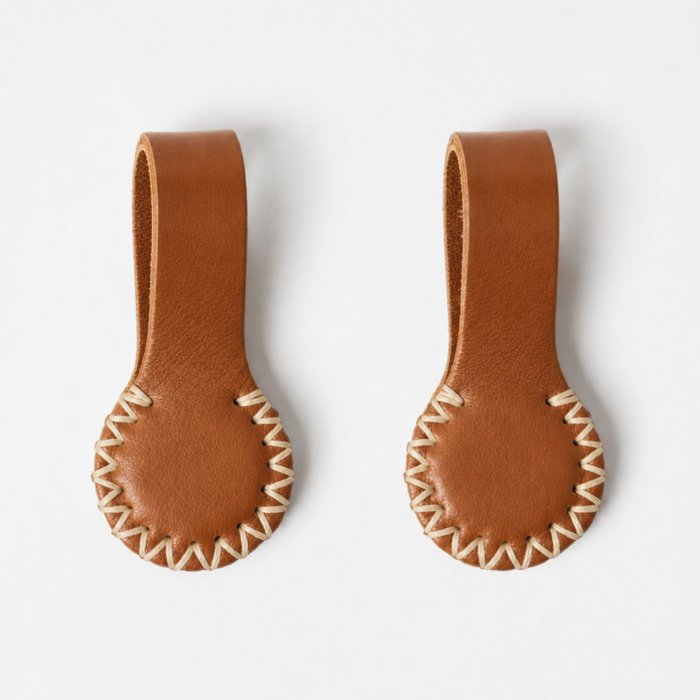 Charlie Brown - toffee with cream stitching (2pcs)